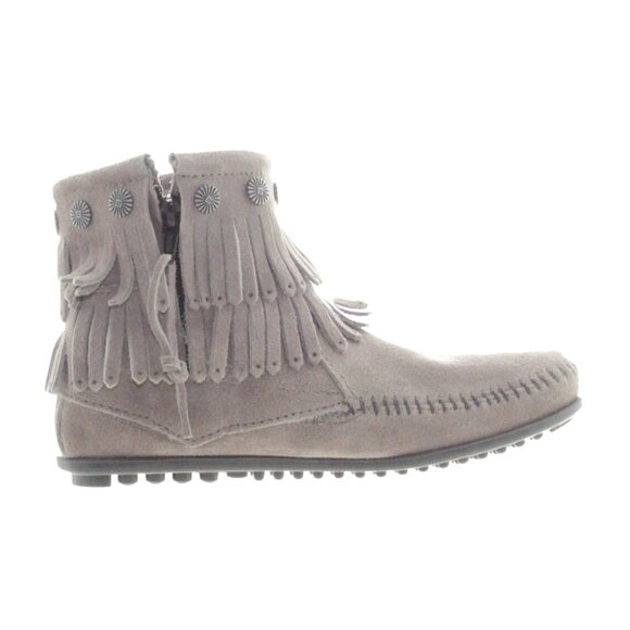 Minnetonka Hi Top Back Zip Boot Grey 291T Women's Boot - Picture 2 of 4